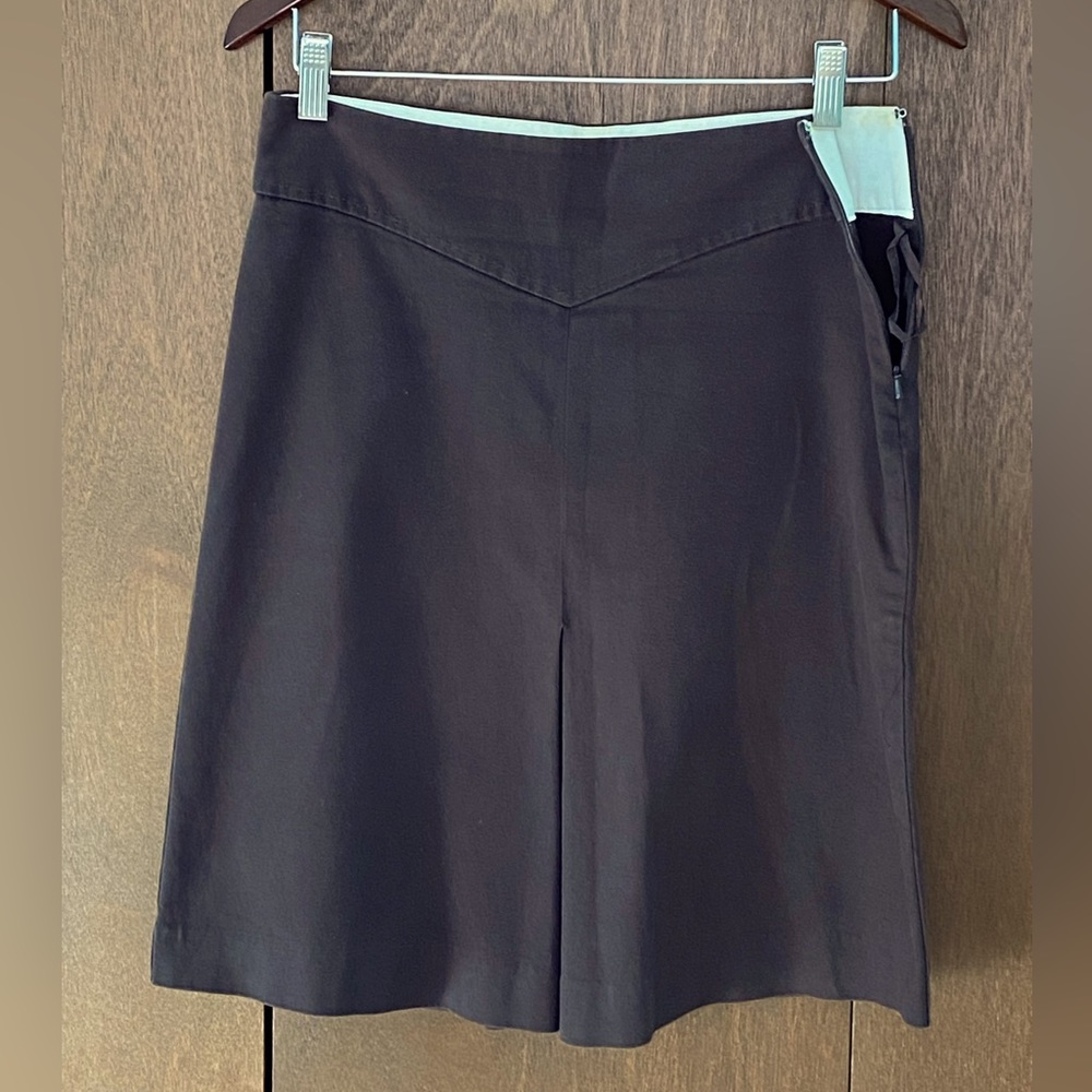 Gap Stretch Cotton A Line Skirt With Front Pleat